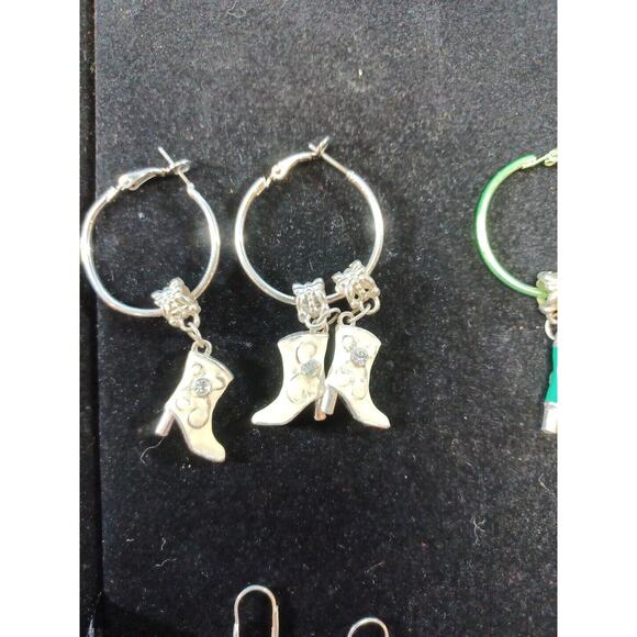 Cowgirl Boot Earrings Dangle Drop Costume Western Rodeo Fun Pierced Lot Of 4 - Picture 3 of 9